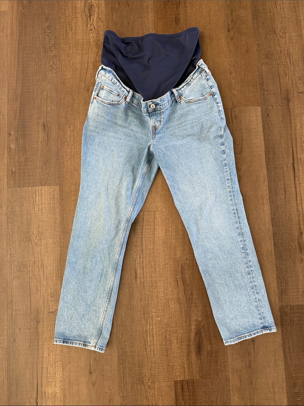 Abercrombie & Fitch Light Blue Maternity Jeans with Navy Panel